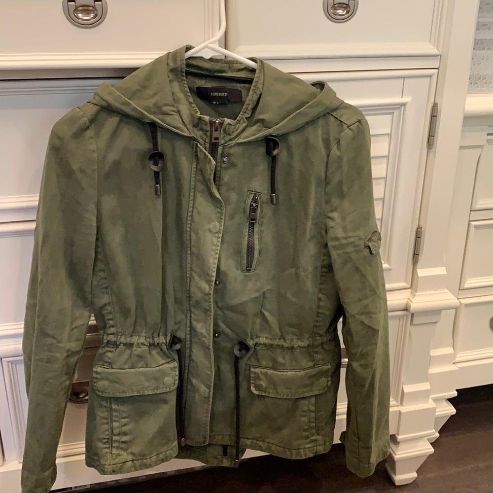 Distressed Cinch Waist Jacket